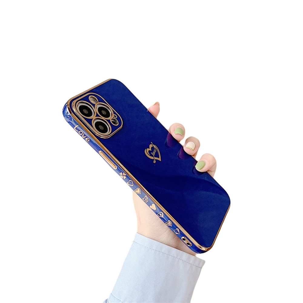 Anymob iPhone Case Blue Camera Protection Love Heart Side Hearts Shockproof Soft Silicone Cover-Mobile Phone Cases-PEROZ Accessories