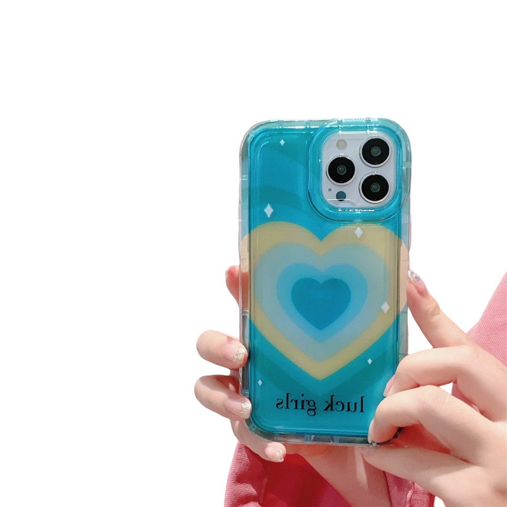 Anymob iPhone Case Blue Lovely Love Heart Air CushionSoft Cover Silicone Shockproof Protector-Mobile Phone Cases-PEROZ Accessories