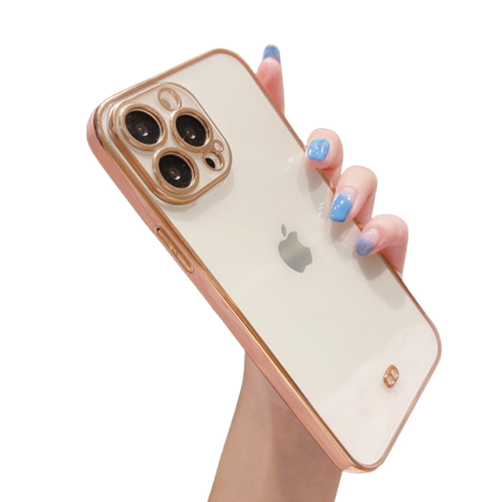 Anymob iPhone Case White Luxury Plating Square Frame Silicon Transparent Cover-Mobile Phone Cases-PEROZ Accessories
