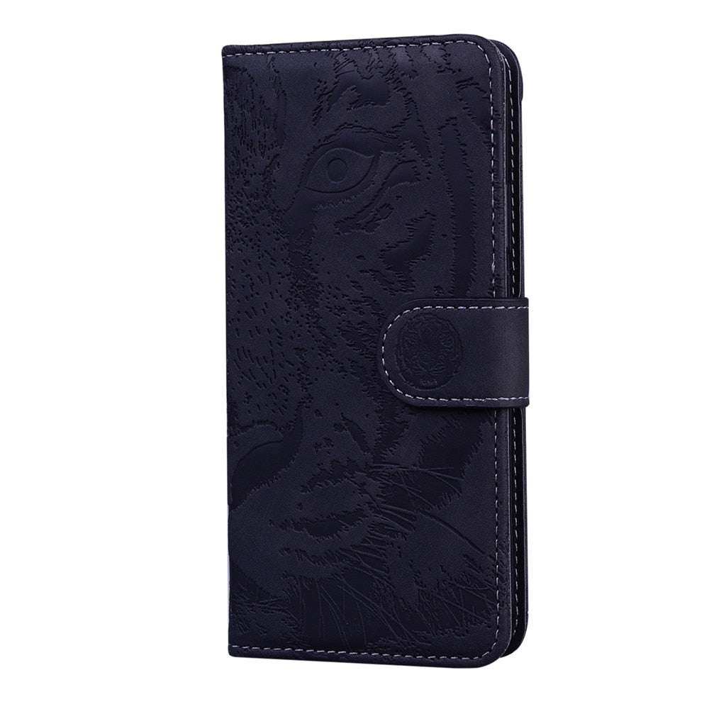 Anymob iPhone Black Flip Leather Case Tiger Wallet Cover Book Style With Card Slot Cover-Mobile Phone Cases-PEROZ Accessories