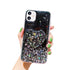 Anymob iPhone Black Sequins Glitter Case Love Heart Mirror Holder Stand Cover-Mobile Phone Cases-PEROZ Accessories