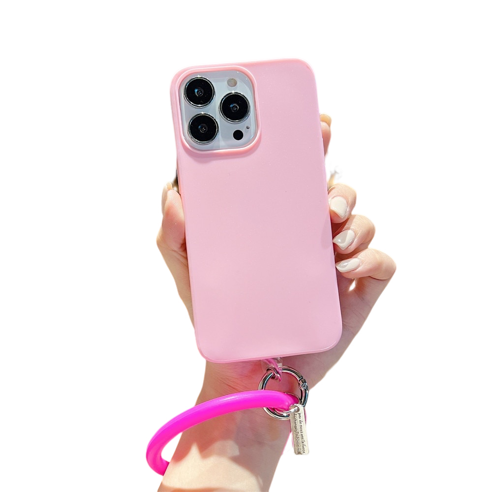 Anymob iPhone Case Pink Soft Silicone Wristband Bumper Cover-Mobile Phone Cases-PEROZ Accessories