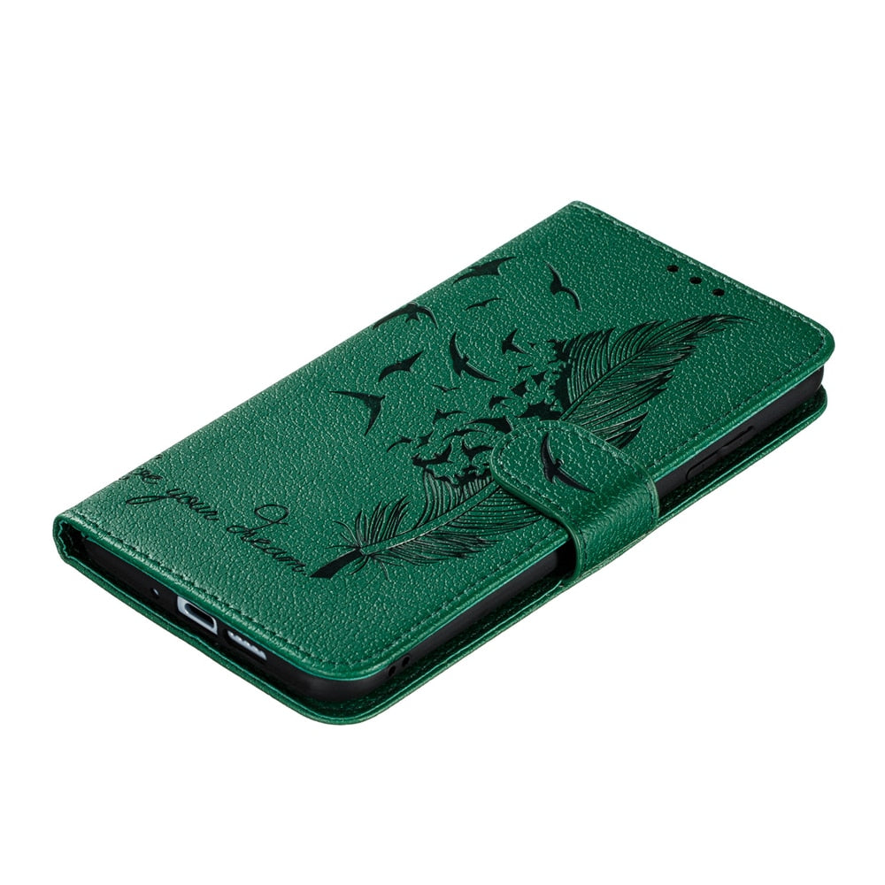 Anymob Samsung Black Flip Case Leather Wallet Phone Cover Protection-Mobile Phone Cases-PEROZ Accessories