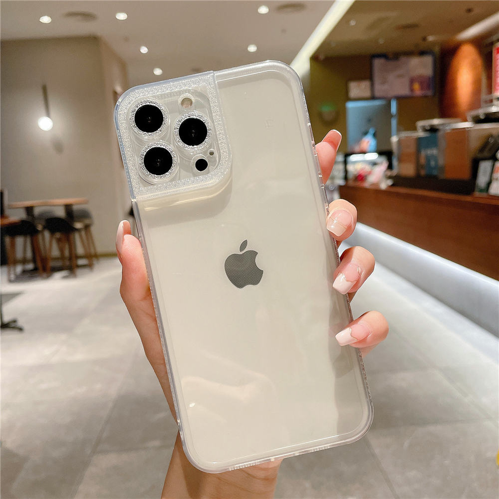 Anymob iPhone Case White Diamond Camera Protection Clear Fluorescent Neon Soft Silicone Gel Cover-Mobile Phone Cases-PEROZ Accessories