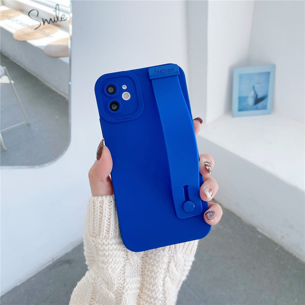 Anymob iPhone Case Blue Wristband Soft Silicone Wrist Matte Shockproof Phone Cover-Mobile Phone Cases-PEROZ Accessories