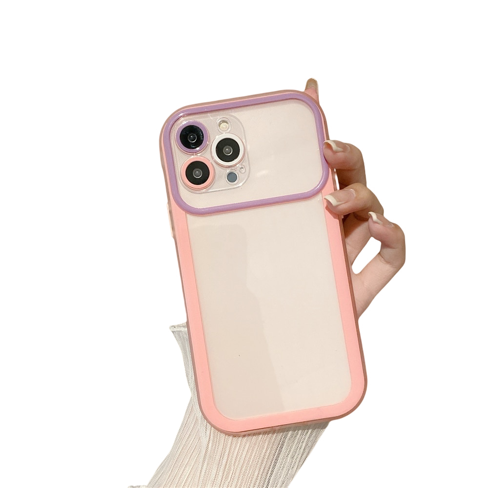 Anymob iPhone Case Pink Colorful Bumper Clear Soft Silicone Transparent Lens Protection Cover-Mobile Phone Cases-PEROZ Accessories