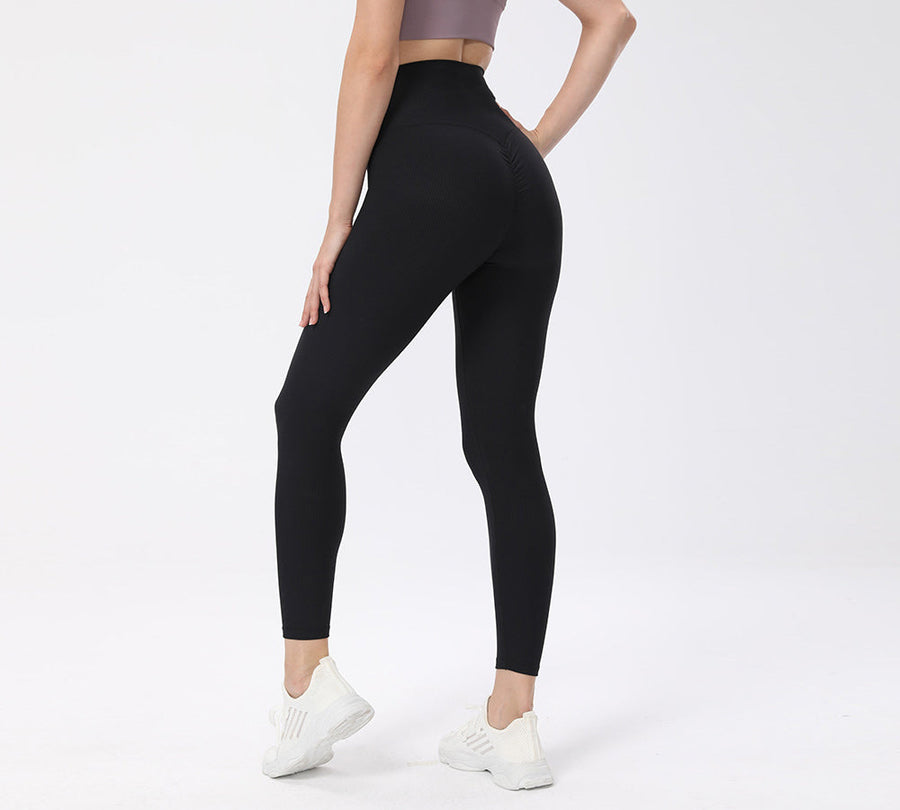 TARRAMARRA High-Waist Ruched Butt Lifting Flow Ribbed Ankle Legging-Leggings-PEROZ Accessories