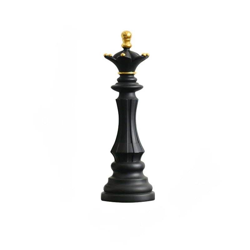 Anyhouz Home Figurine Chess Piece Black Queen Medium Resin for Living Room Desktop Decoration Accessories Gifts-Sculptures & Statues-PEROZ Accessories