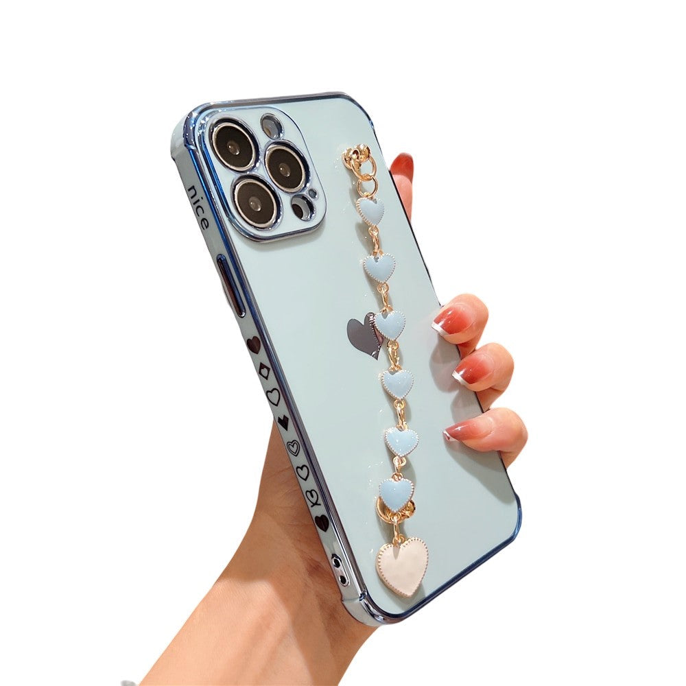 Anymob iPhone Case Blue Wrist Chain Love Heart Pattern Soft Silicone Phone Cover-PEROZ Accessories