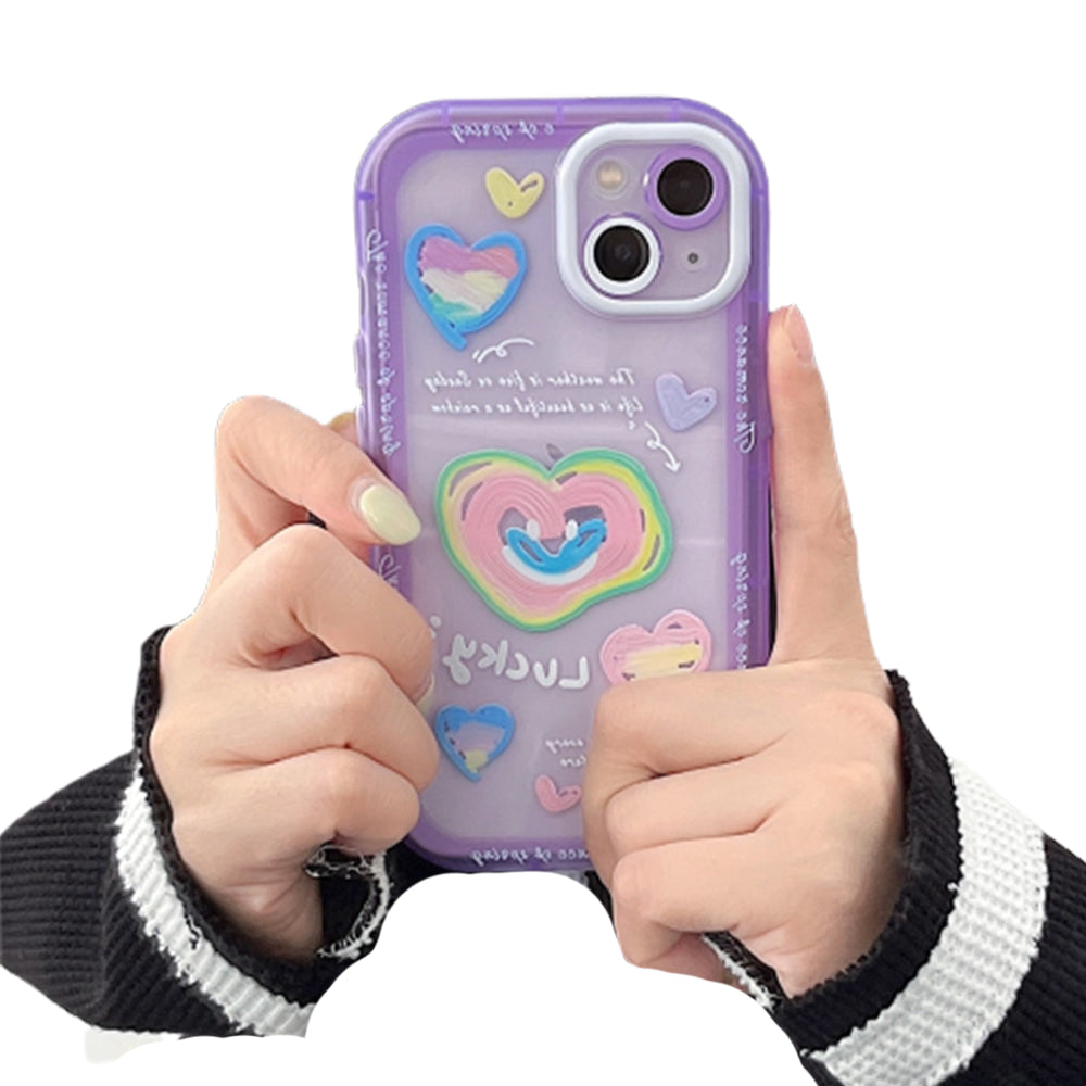 Anymob iPhone Case Purple Soft Silicone Art Colorful Smile Face Flower Bumper Cover-Mobile Phone Cases-PEROZ Accessories