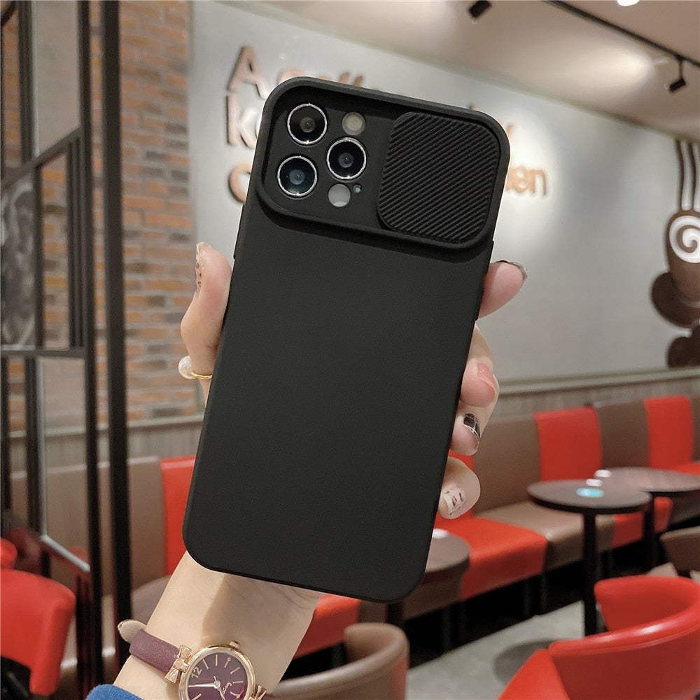 Anymob iPhone Case Black Camera Lens Protection Color Candy Soft Back Cover-Mobile Phone Cases-PEROZ Accessories