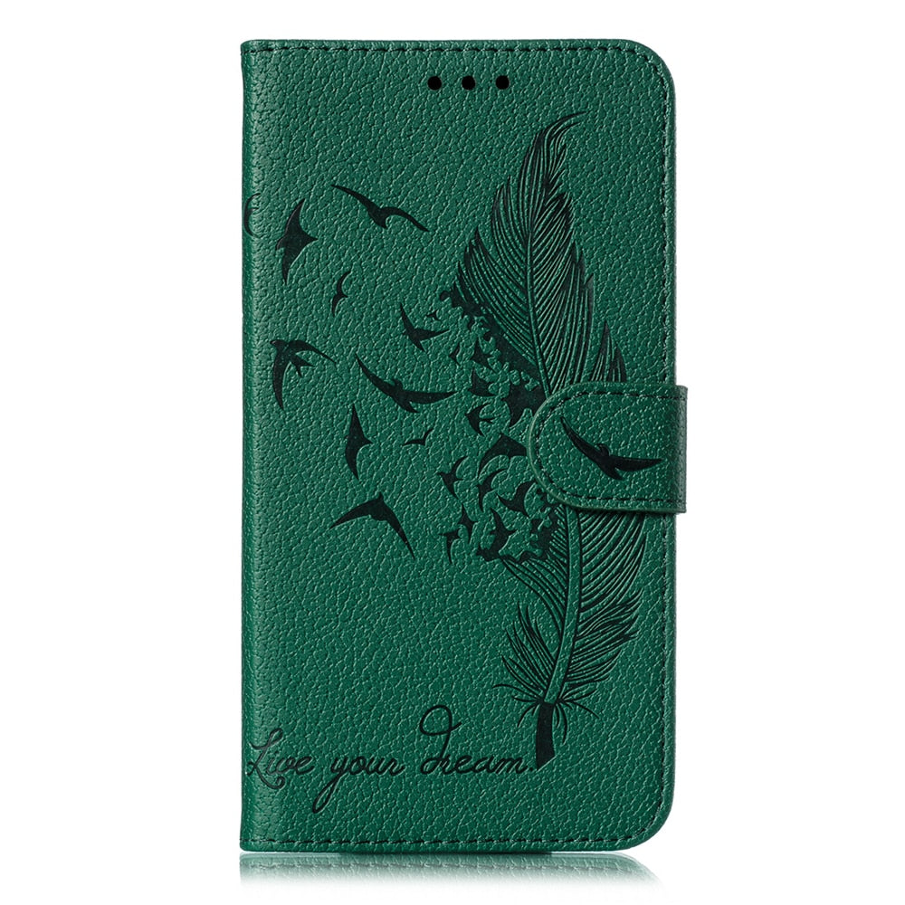 Anymob Samsung Black Flip Case Leather Wallet Phone Cover Protection-Mobile Phone Cases-PEROZ Accessories