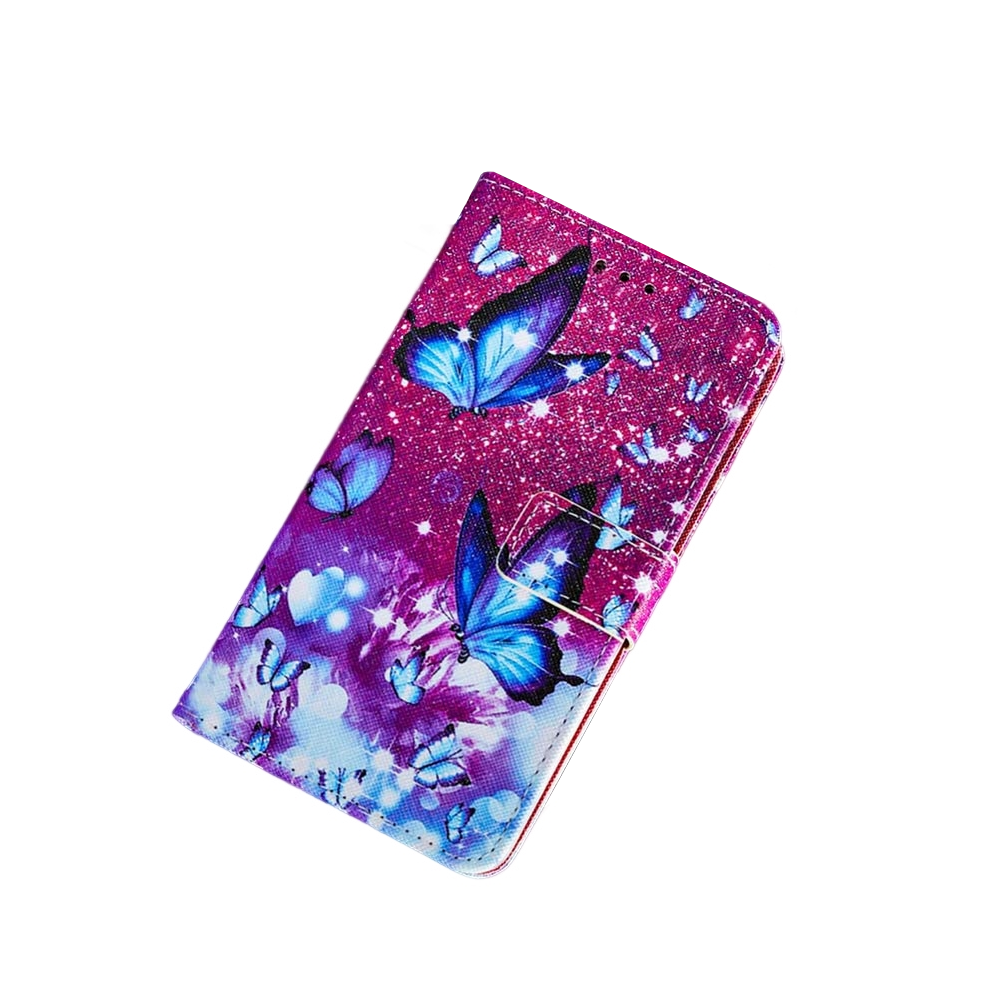 Anymob iPhone Violet Butterflies Flip Leather Phone Cases Animal Painted Wallet Cover-Mobile Phone Cases-PEROZ Accessories