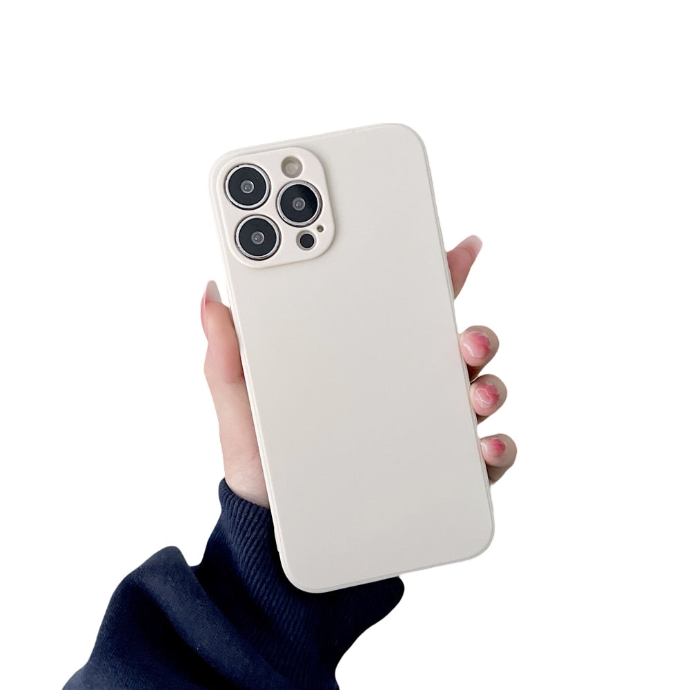 Anymob iPhone White Square Silicone Phone Case Slim Soft Back Cover-Mobile Phone Cases-PEROZ Accessories