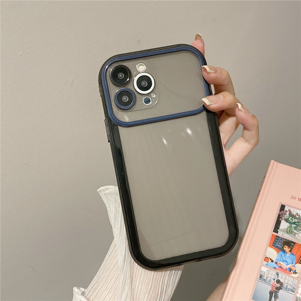 Anymob iPhone Case Black Colorful Bumper Clear Soft Silicone Transparent Lens Protection Cover-Mobile Phone Cases-PEROZ Accessories