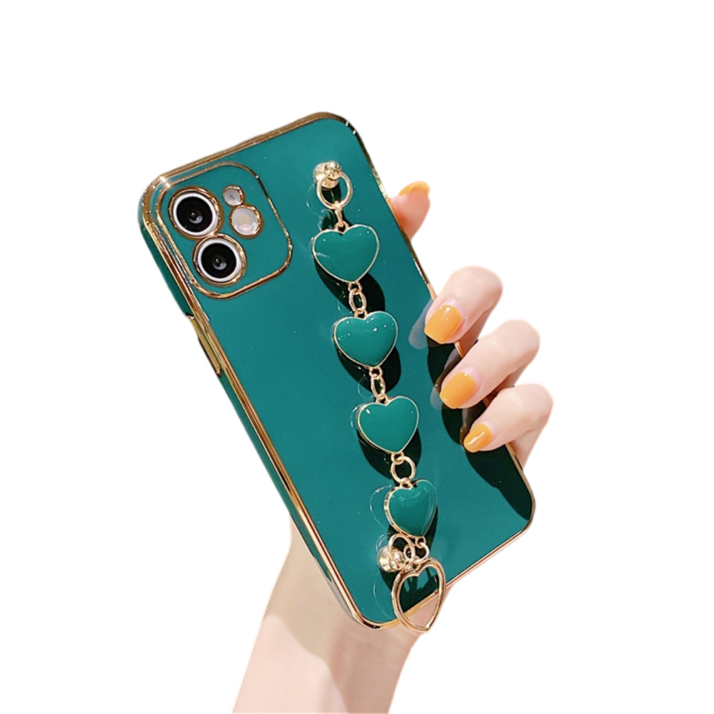 Anymob iPhone Case Green Soft Silicone Bracelet Camera Protection Cover With Wristband-Mobile Phone Cases-PEROZ Accessories