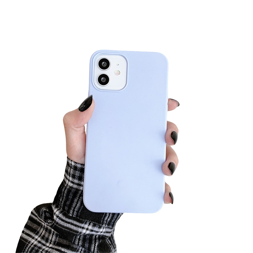 Anymob iPhone Light Gray Silicone Plain Phone Case Soft Candy Cover-Mobile Phone Cases-PEROZ Accessories
