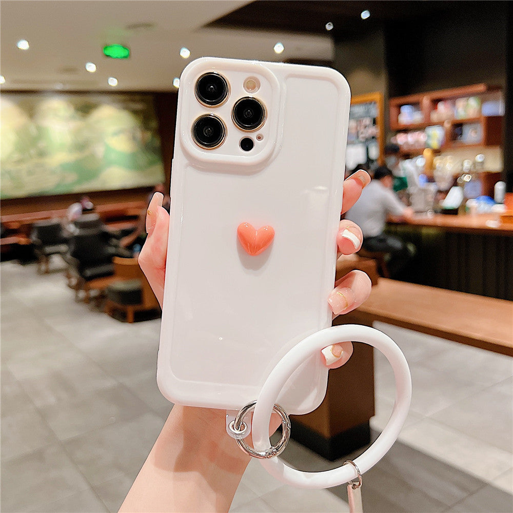Anymob iPhone White And Orange 3D Love Heart Bracelet Phone Case Shockproof Soft Silicone Cover-Mobile Phone Cases-PEROZ Accessories