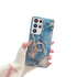 Anymob Samsung Blue Silicon Case Glitter Marble Finger Ring Bracket Holder Phone Cover-Mobile Phone Cases-PEROZ Accessories