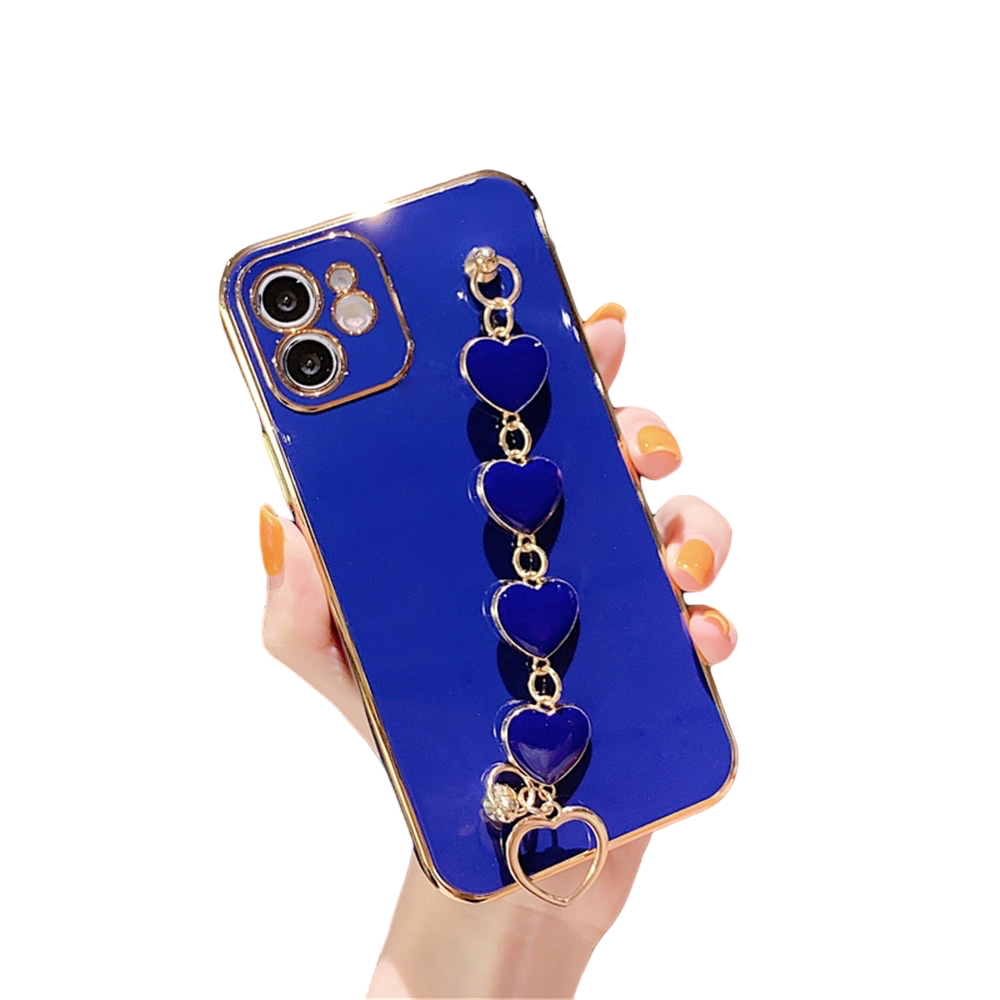 Anymob iPhone Case Blue Soft Silicone Bracelet Camera Protection Cover With Wristband-Mobile Phone Cases-PEROZ Accessories
