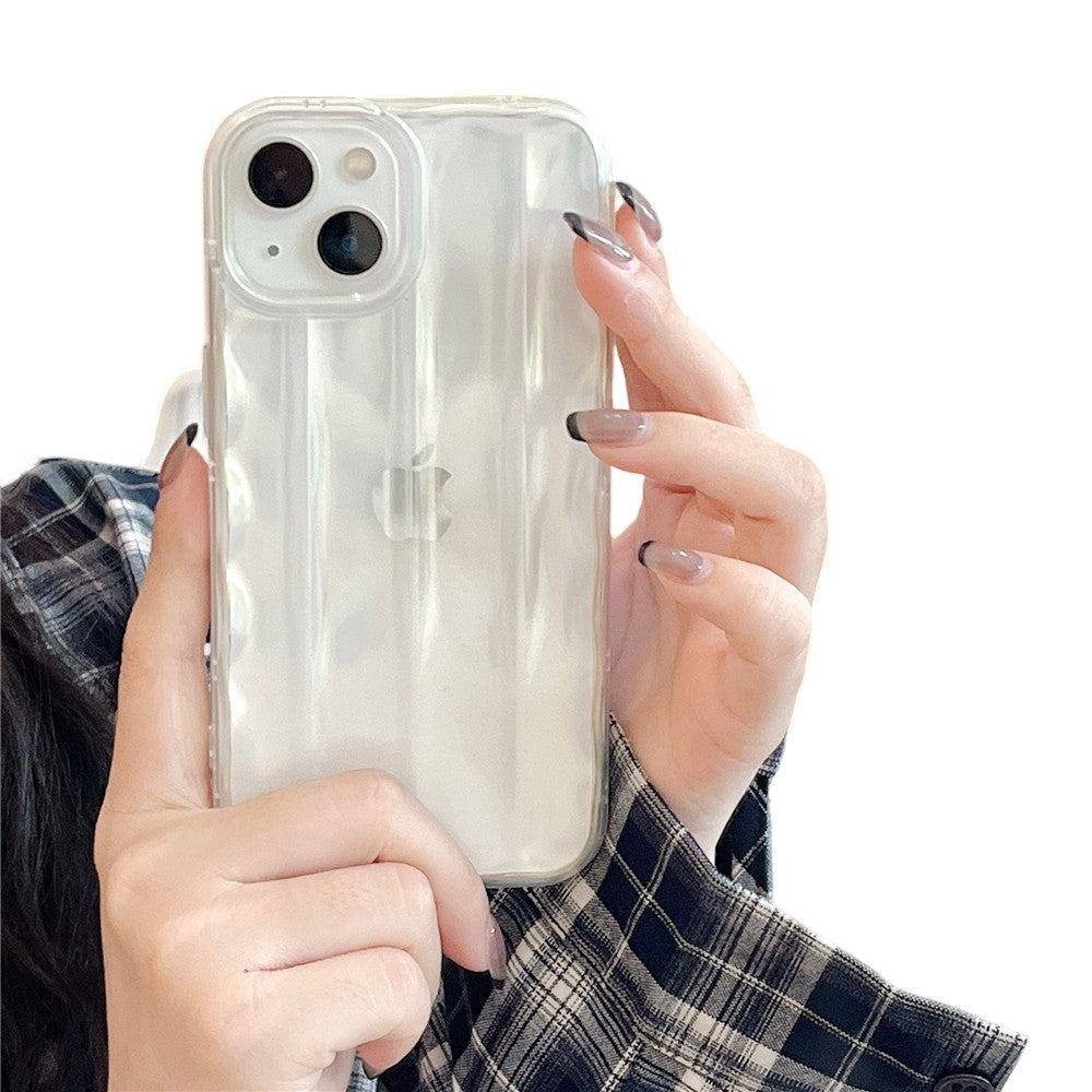 Anymob iPhone Case White Water Ripple Design Silicone Cover-Mobile Phone Cases-PEROZ Accessories