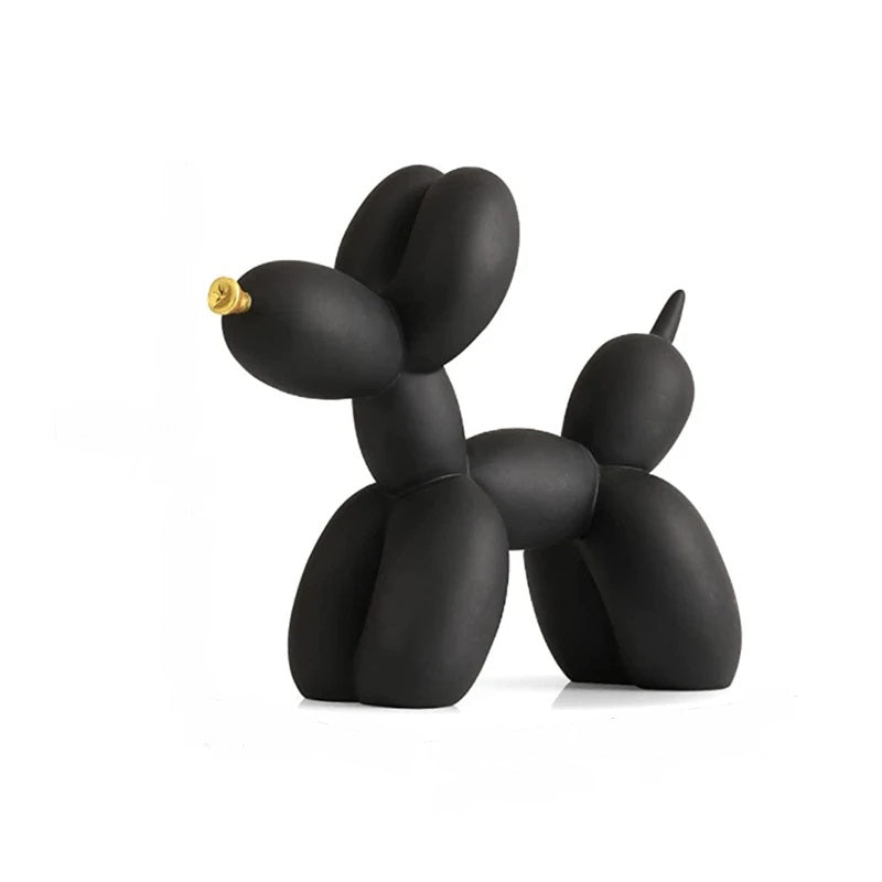 Anyhouz Home Figurine Nordic Balloon Dog Black Resin for Living Room Desktop Decoration Accessories Gifts-Sculptures & Statues-PEROZ Accessories