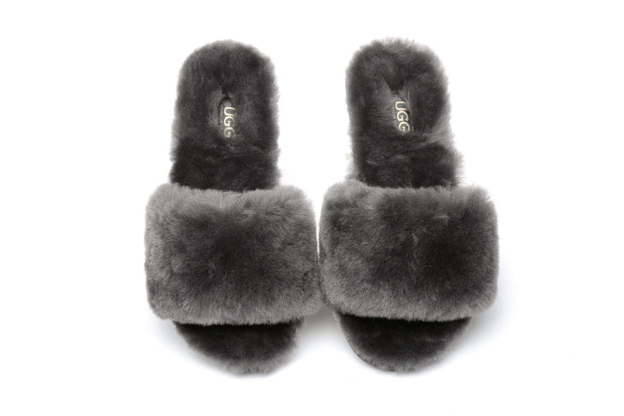 Australian Shepherd UGG Slipper Wool Fluffy Slides Nala-Slides-PEROZ Accessories