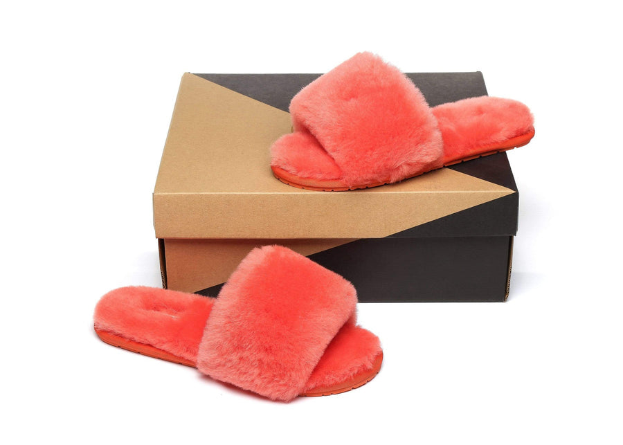 Australian Shepherd UGG Slipper Wool Fluffy Slides Nala-Slides-PEROZ Accessories