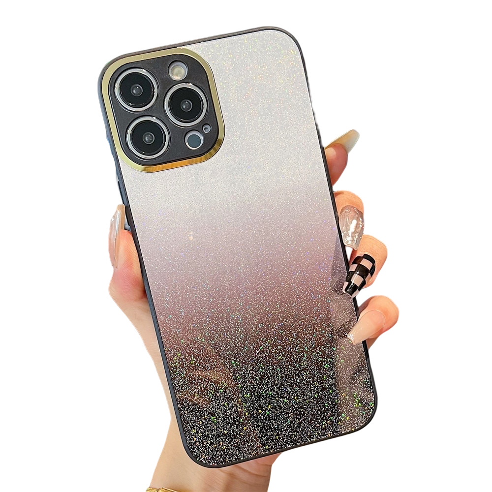 Anymob iPhone Case Black Glitter Soft Cute Gradient Rainbow Sequins Cover-Mobile Phone Cases-PEROZ Accessories