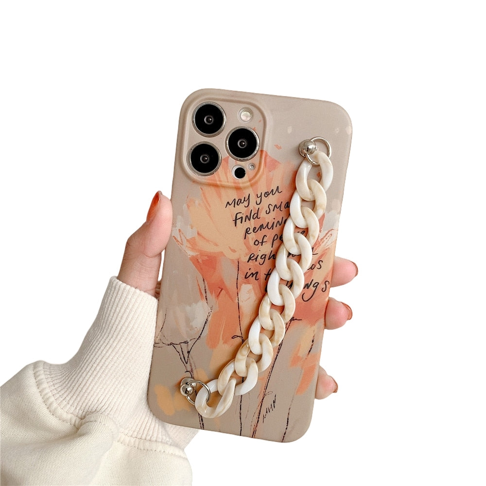 Anymob iPhone Brown Art Painting Marble Bracelet Phone Case Shockproof Soft Silicone Cover-Mobile Phone Cases-PEROZ Accessories