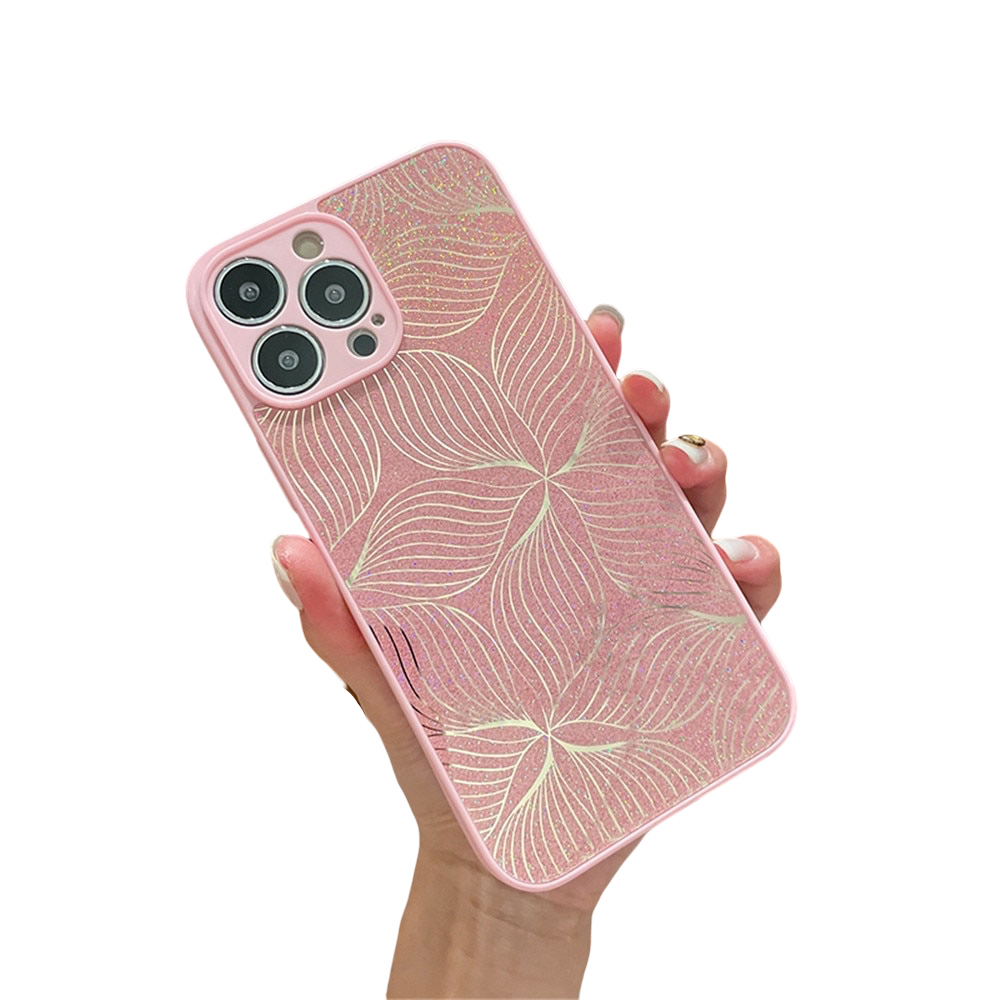 Anymob iPhone Case Pink Glitter Flower Phone Silicone Colorful Laser Back Cover-Mobile Phone Cases-PEROZ Accessories