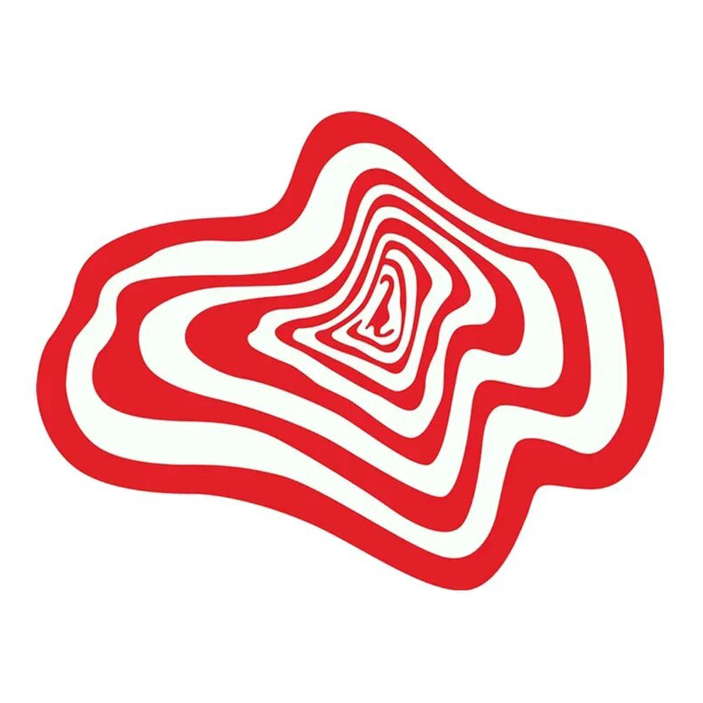Anyhouz Carpet Red 200x200cm Creative Living Room Striped Home Decoration Bedroom Rug Fluffy Plush Mat-Carpets-PEROZ Accessories