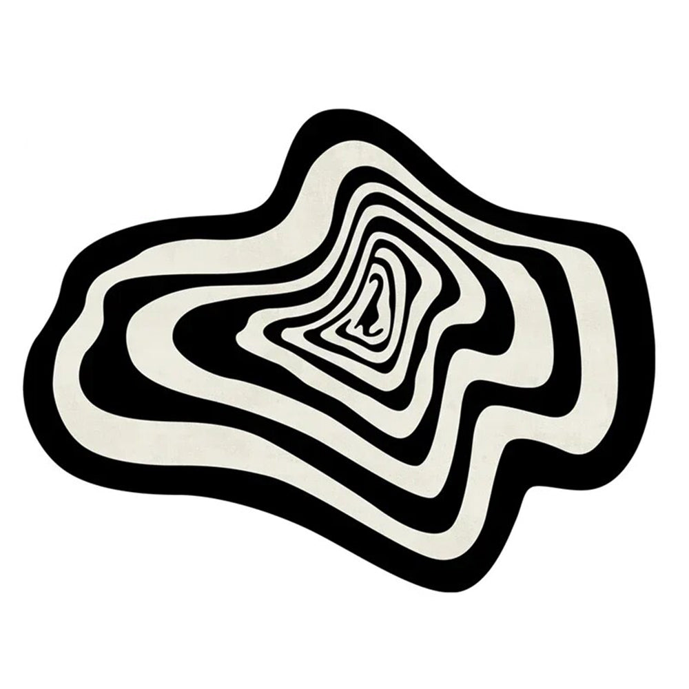 Anyhouz Carpet Black 140x200cm Creative Living Room Striped Home Decoration Bedroom Rug Fluffy Plush Mat-Carpets-PEROZ Accessories