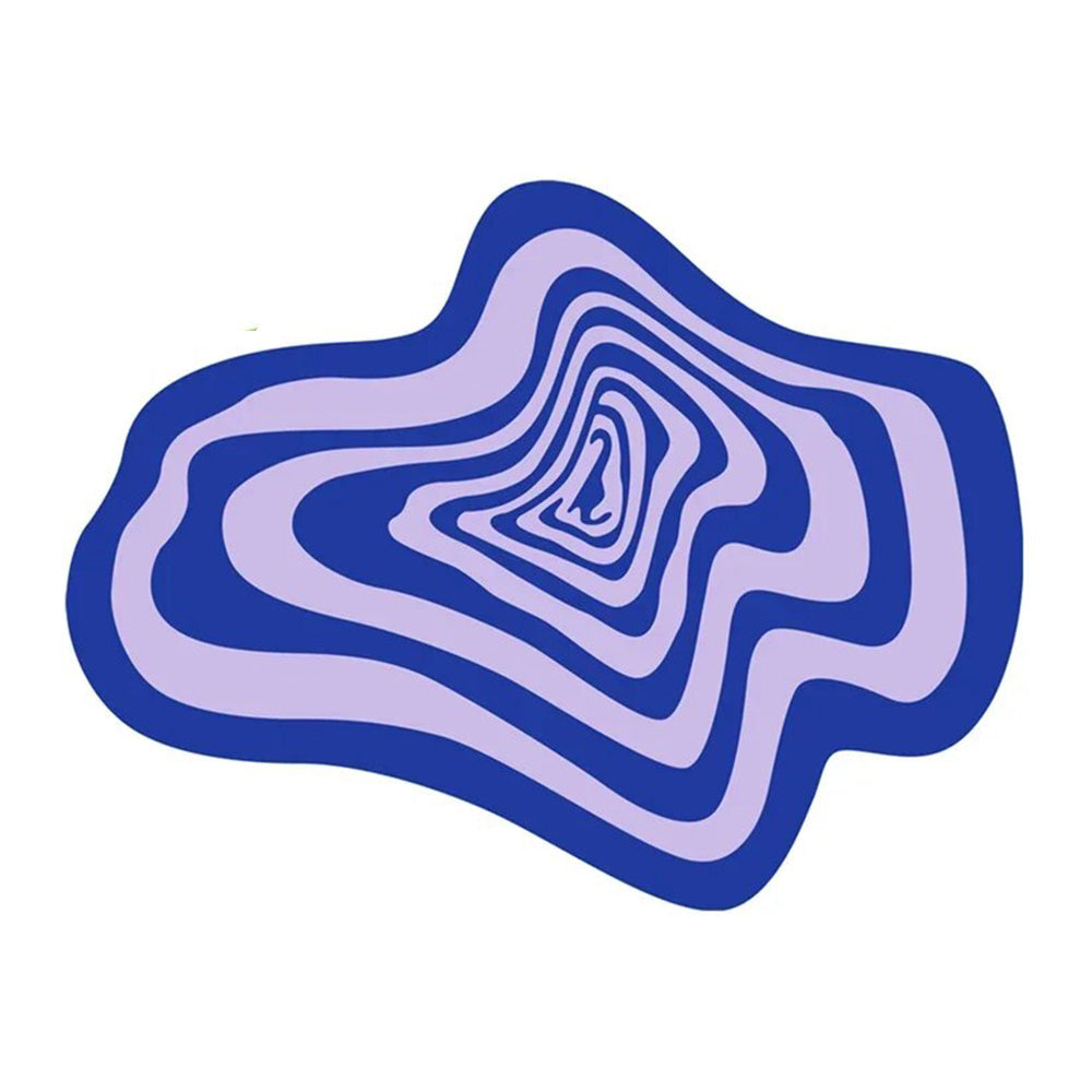 Anyhouz Carpet Blue 200x200cm Creative Living Room Striped Home Decoration Bedroom Rug Fluffy Plush Mat-Carpets-PEROZ Accessories