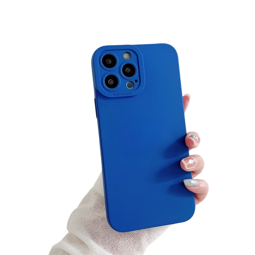 Anymob iPhone Case Blue Luxury Soft Liquid Silicone Lens Protection Shockproof Bumper Back Cover-Mobile Phone Cases-PEROZ Accessories