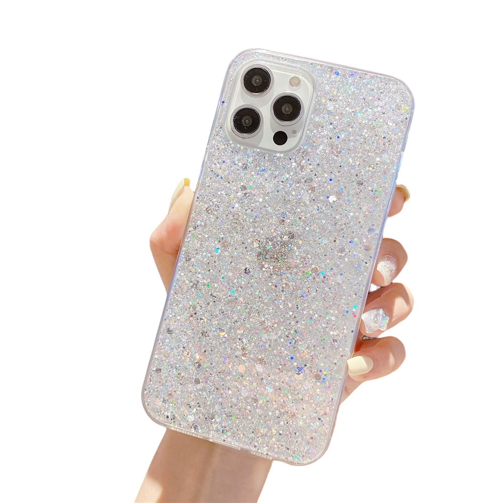 Anymob iPhone Case White Star Glitter Soft Shockproof Silicon Phone Cover Shell-Mobile Phone Cases-PEROZ Accessories