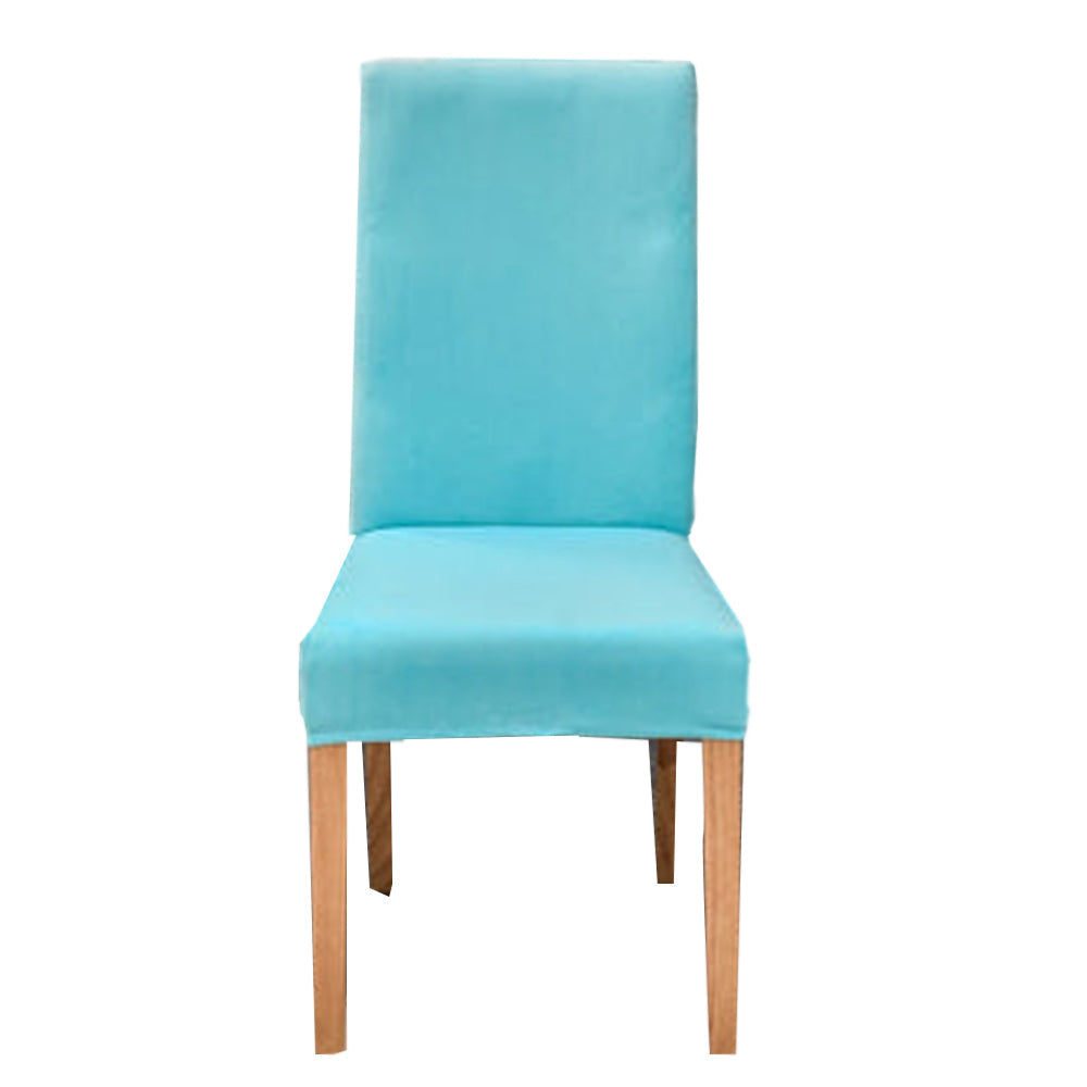 Anyhouz Chair Cover Aqua Blue Velvet Plush Stretch Chair Slipcover Elastic Spandex Chair Cover for Dining Room Kitchen Wedding Banquet Hotel-Chair Cover-PEROZ Accessories
