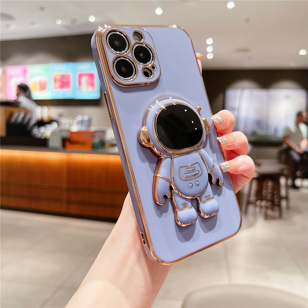 Anymob iPhone Case Dark Purple Universal 6D Astronaut Foldable Holder Phone Cover-PEROZ Accessories