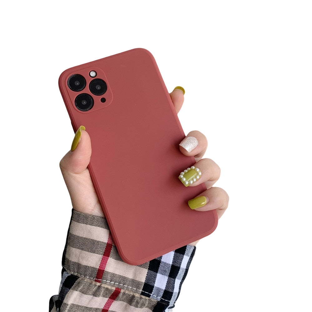 Anymob iPhone Maroon Soft Silicone Phone Cases Candy Colors TPU Back Cover-Mobile Phone Cases-PEROZ Accessories