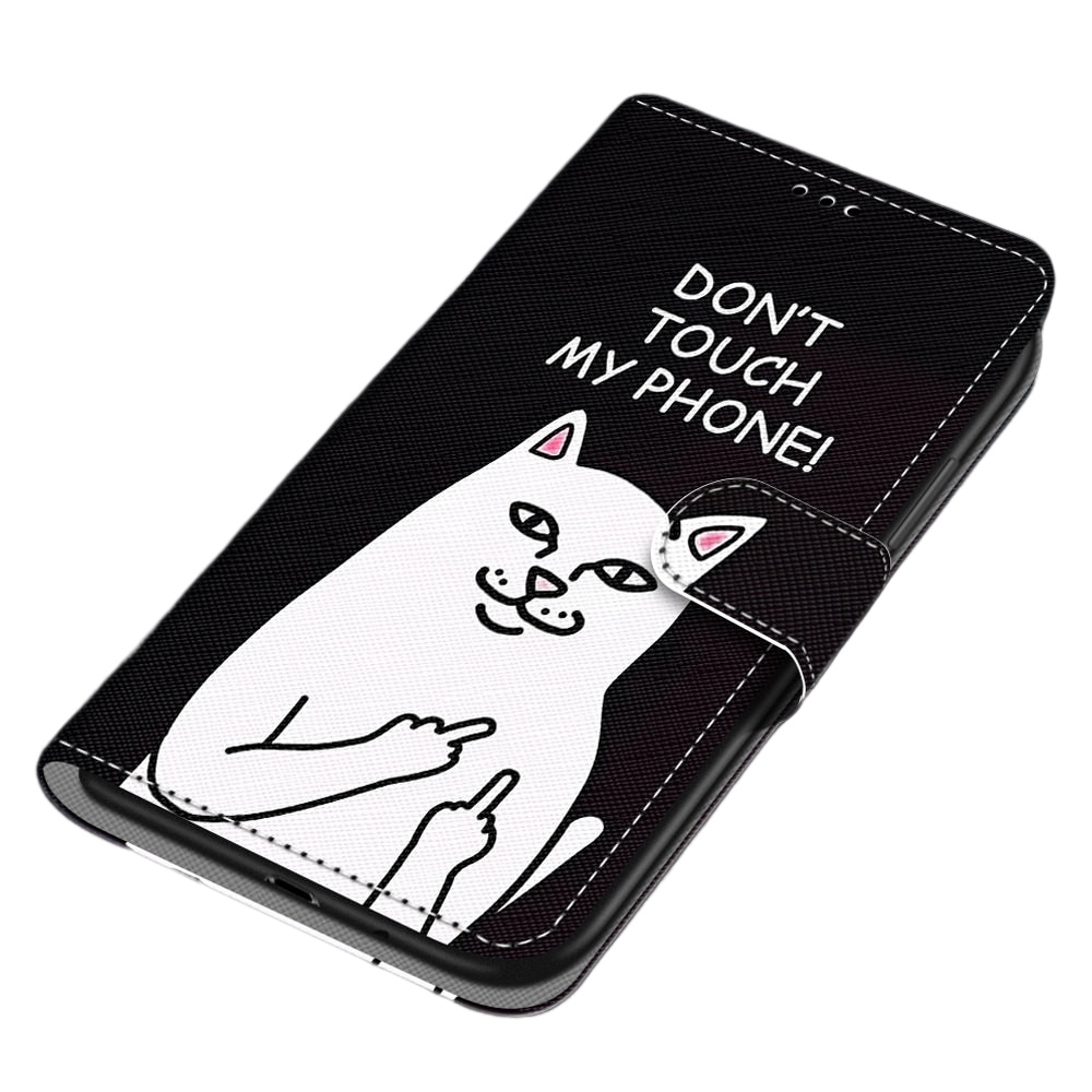 Anymob iPhone Case Black and White Flip Leather Wallet Animal Painting Phone Book Style Cover-Mobile Phone Cases-PEROZ Accessories