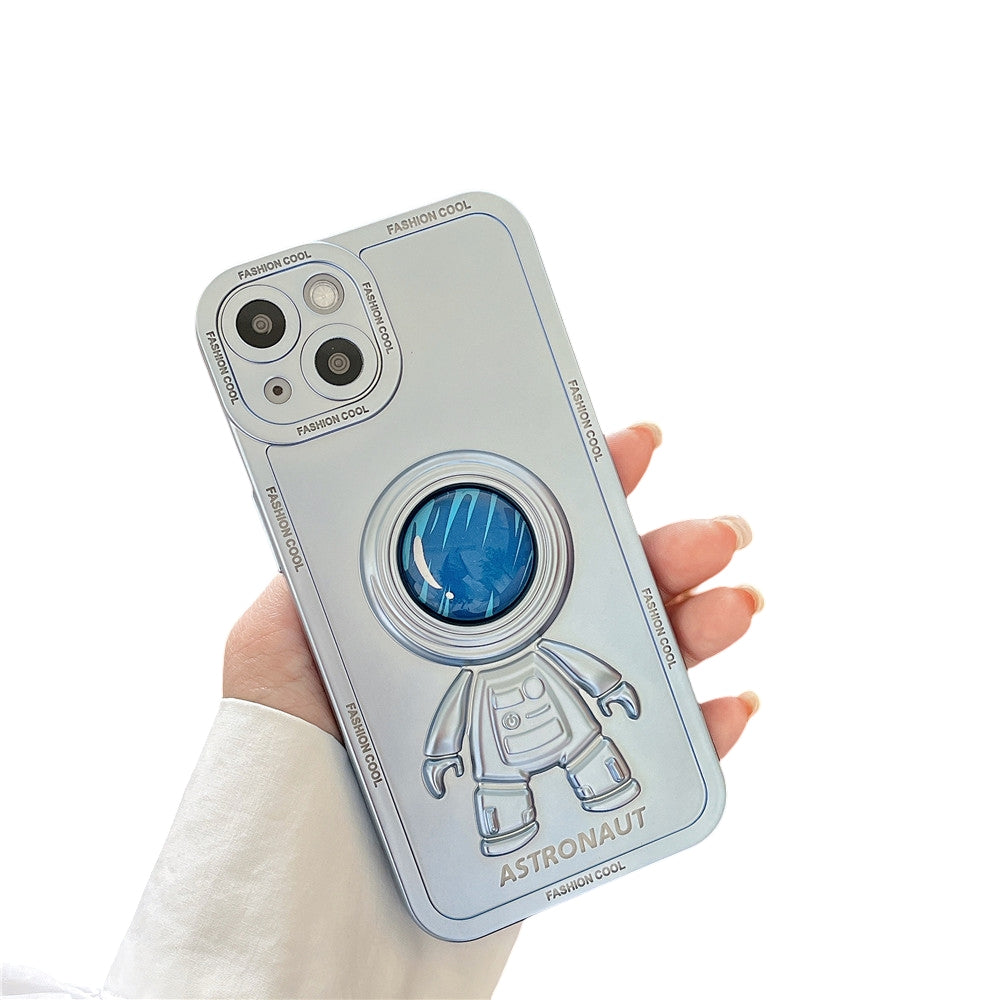 Anymob iPhone Case Ocean Blue Chromed Astronaut Foldable Holder Phone Cover-Mobile Phone Cases-PEROZ Accessories
