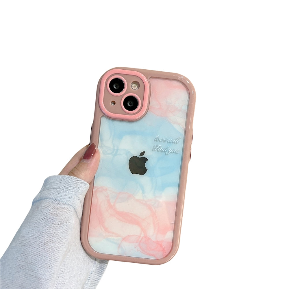 Anymob iPhone Gradient Smoke Acrylic Watercolor Phone Case Transparent Shockproof Cover-Mobile Phone Cases-PEROZ Accessories