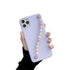 Anymob iPhone Lavender Beads Bracelet Chain Case Silicone Cover With Wrist Strap-Mobile Phone Cases-PEROZ Accessories