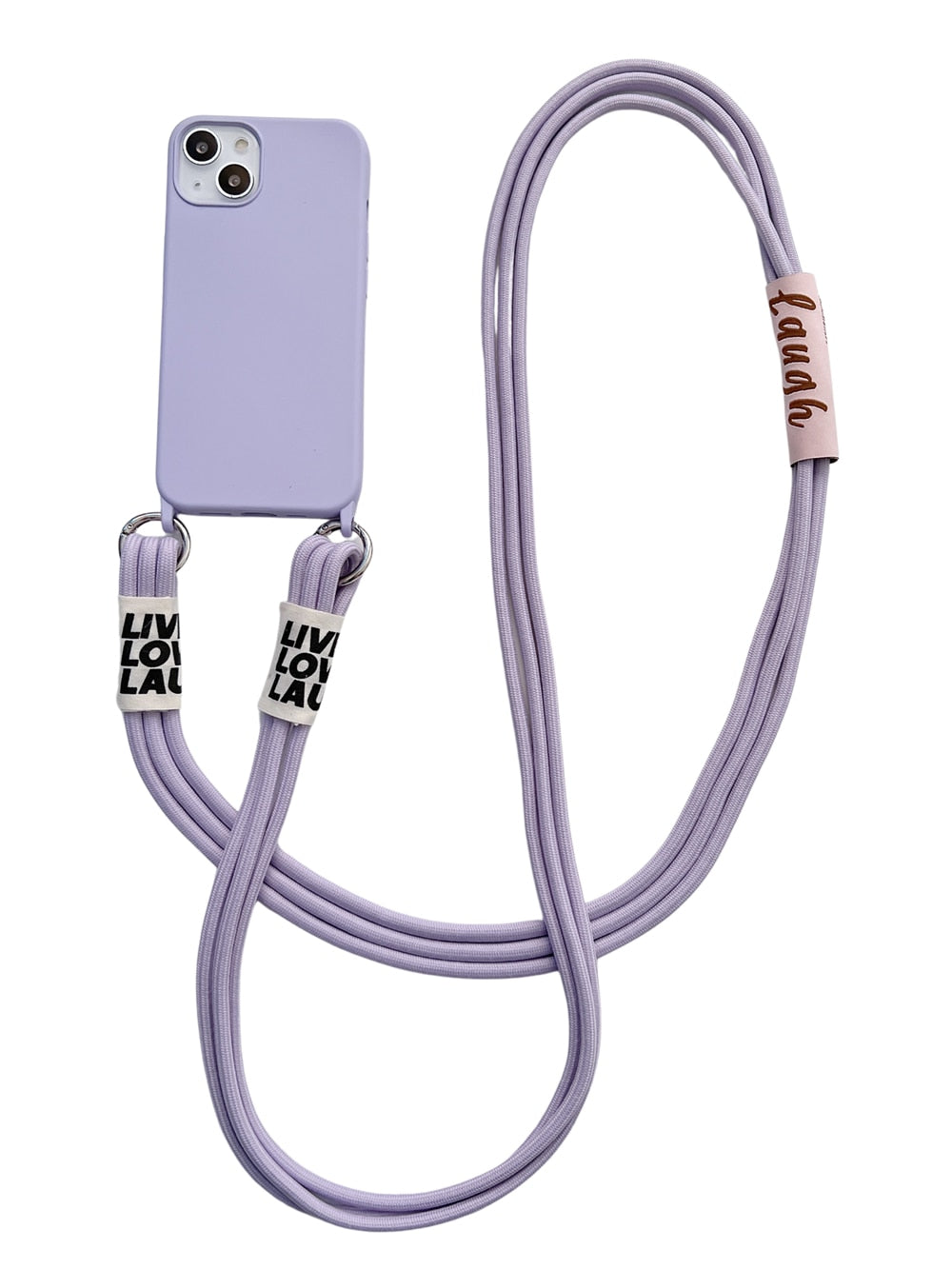 Anymob iPhone Lavender Crossbody Lanyard Neck Strap Cord Case Matte Soft Silicone Cover-Mobile Phone Cases-PEROZ Accessories