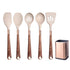 Anygleam Kitchen Utensils Non-stick Brown 5 Set Gold Plated Handle with Support Point and Storage Box Cooking Tool Accessories Heat Resistant Kitchenware-Spatula and Shovel-PEROZ Accessories