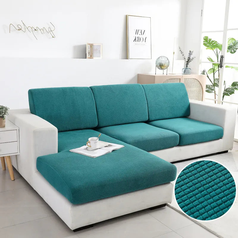 Anyhouz Sofa Cover Teal Blue Polyester Thick Stretchable Cushion For Living Room 1Pc Normal Size 45-60cm-Slipcovers-PEROZ Accessories