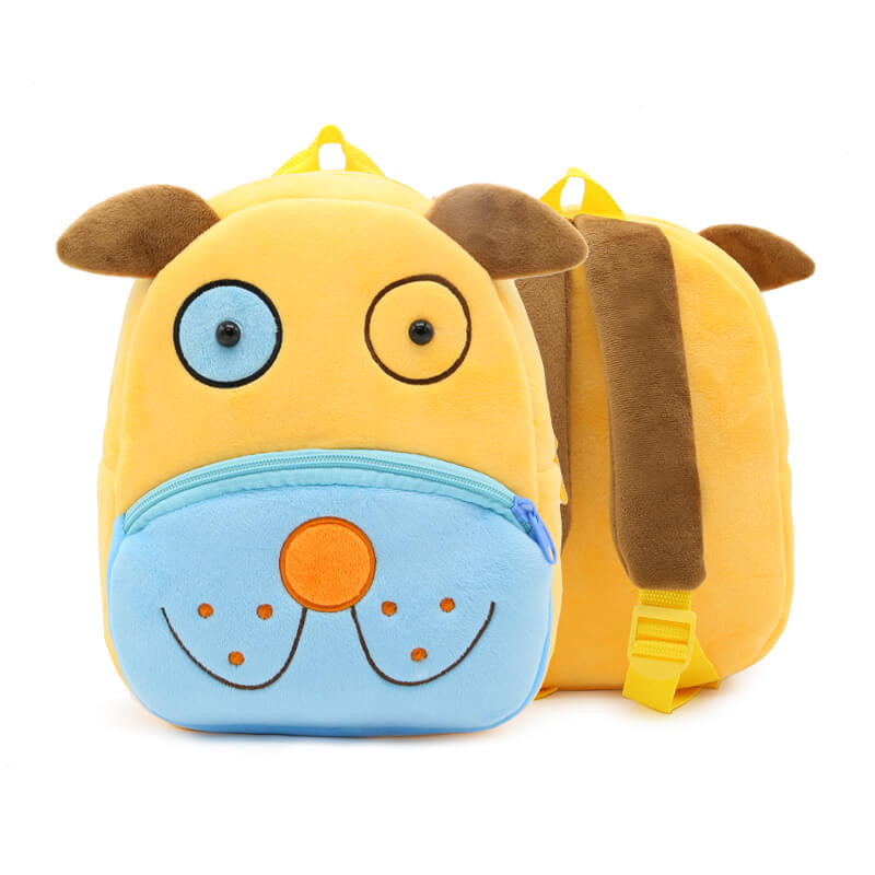 Anykidz 3D Yellow Dog Kids School Backpack Cute Cartoon Animal Style Children Toddler Plush Bag Perfect Accessories For Boys and Girls-Backpacks-PEROZ Accessories
