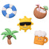 Anykidz 5pcs Beach Holiday Design Shoe Charm Accessories Jeans Clogs Pendant Pin Designer Ornament Jibbitz for Crocs-Shoe Charms-PEROZ Accessories