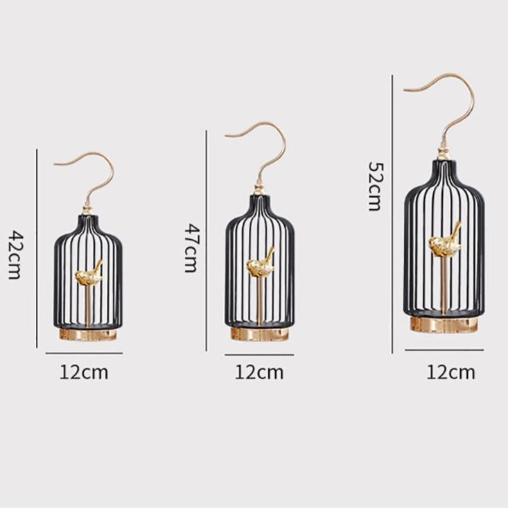 Anyhouz 52cm Golder Handle Birdcage Tabletop Home Decor Modern Art Living Room Display House Decorative Crafts Metal Ornaments-Tabletop Decor-PEROZ Accessories