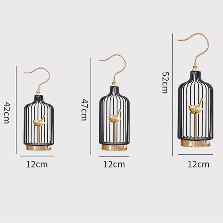Anyhouz 42cm Golder Handle Birdcage Tabletop Home Decor Modern Art Living Room Display House Decorative Crafts Metal Ornaments-Tabletop Decor-PEROZ Accessories